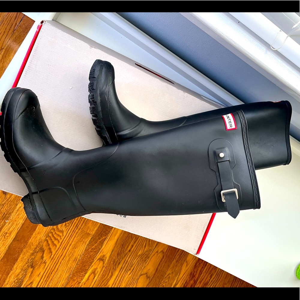 Hunter Classic Tall Boots Black Rubber Size 9